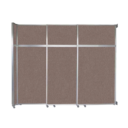 Versare Operable Wall Sliding Room Divider 9'9" x 8'5-1/4" Latte Fabric 1072313